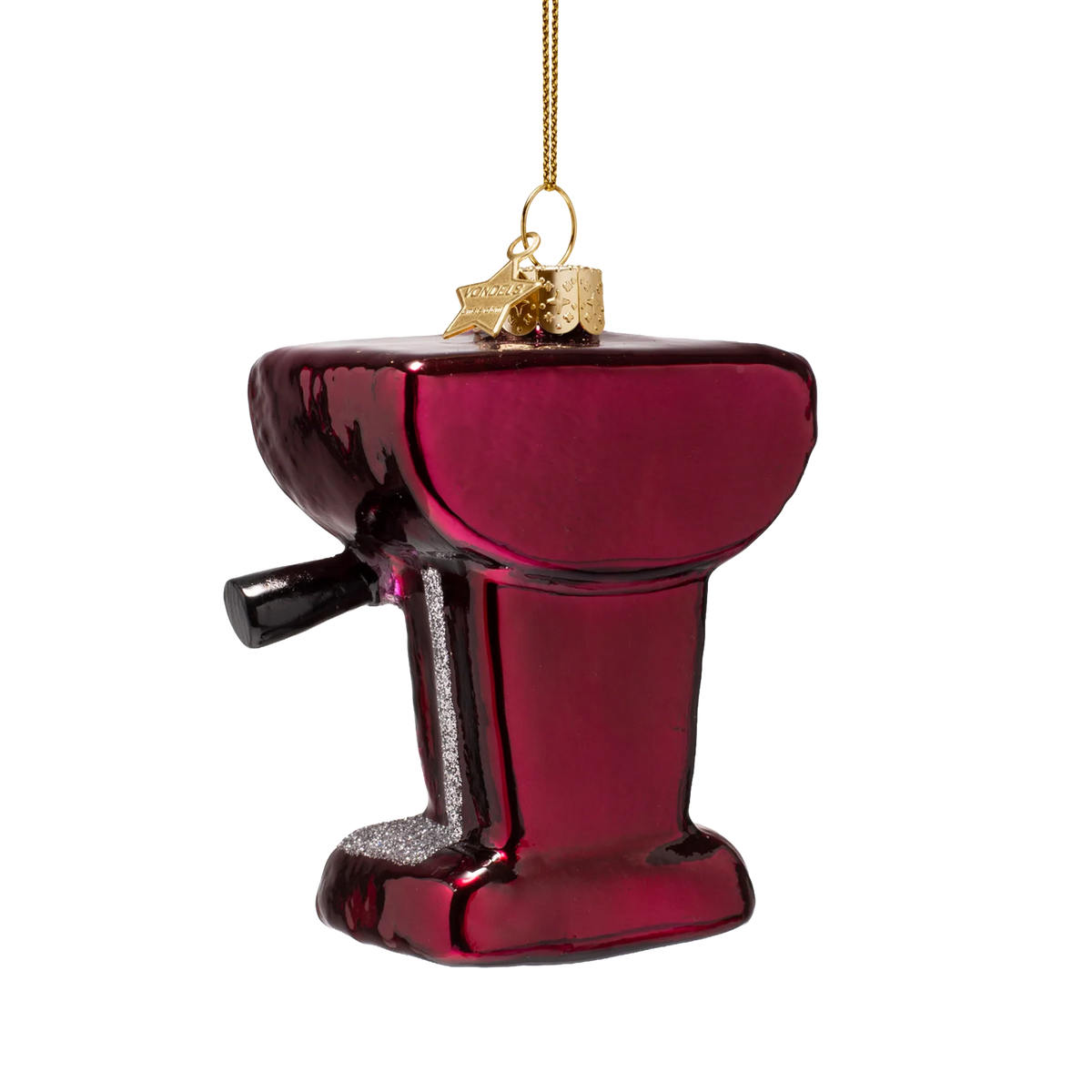 Vondels - Burgandy Koffie Machine Kerst Ornament