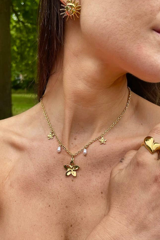 Goudkleurige parel ketting - Pearl Charm - Seyss