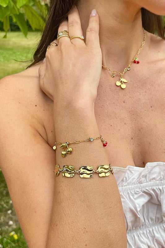 Goudkleruige Armband met Kersen - Noa - Seyss