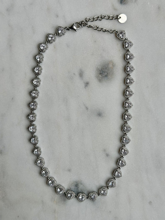 Glitter Hartjes ketting