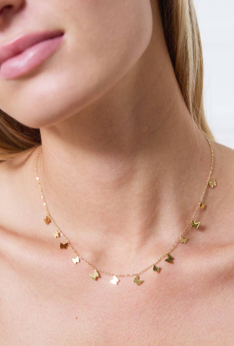 Goudkleurige Vlinder Ketting - Vlinder - Seyss