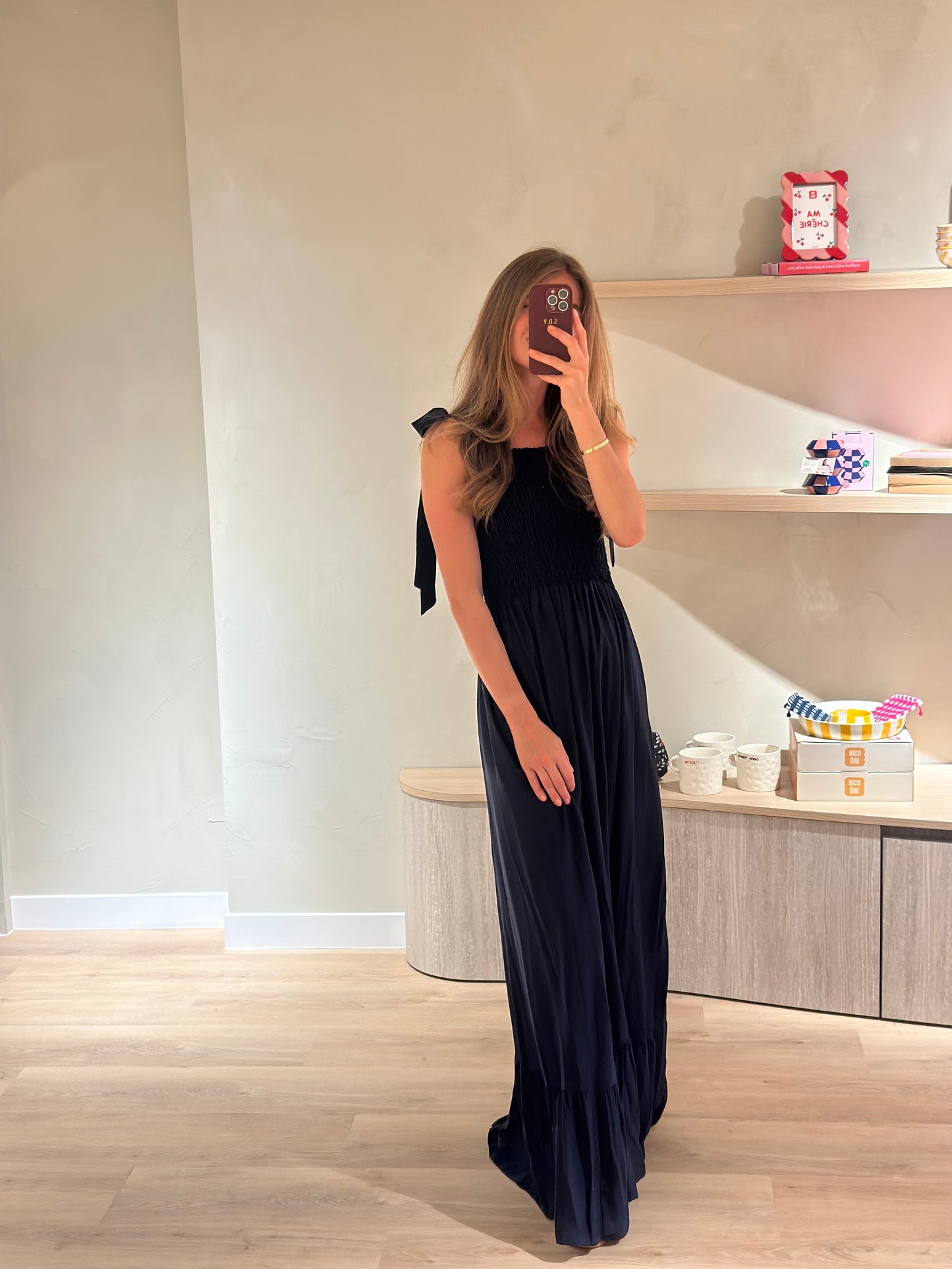 Navy Lange Jurk - Roma