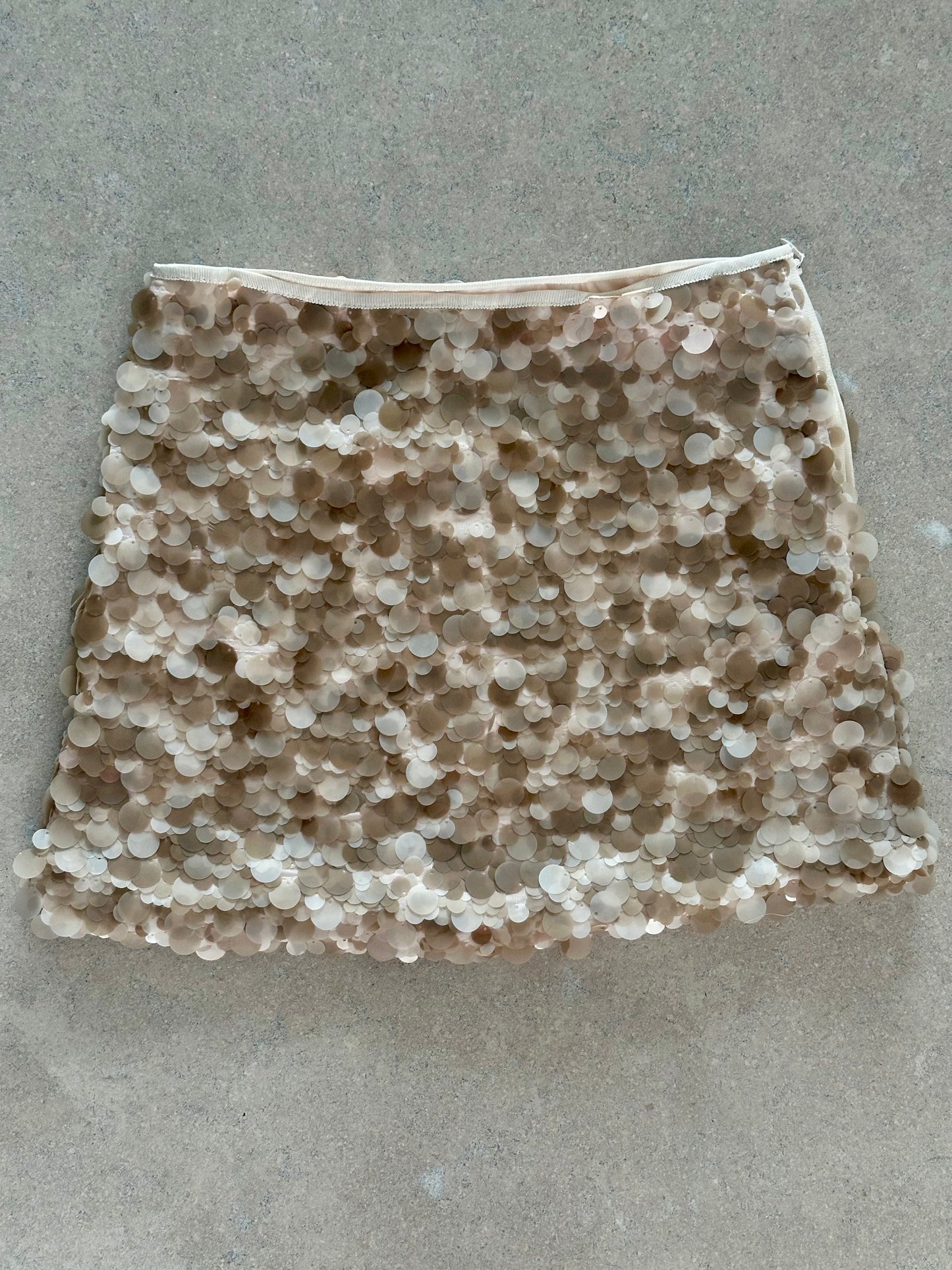 Pailletten rok taupe