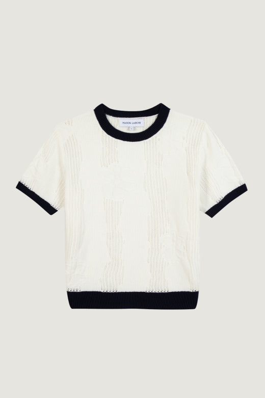 Wit t-shirt met blauw