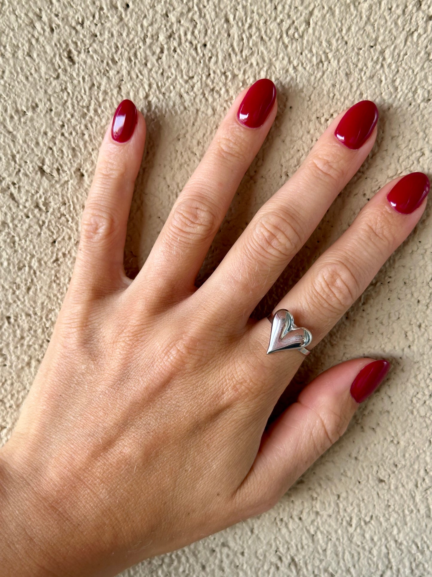 Zilveren hartjes ring