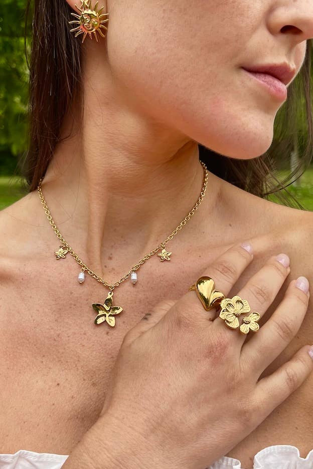 Goudkleurige parel ketting - Pearl Charm - Seyss