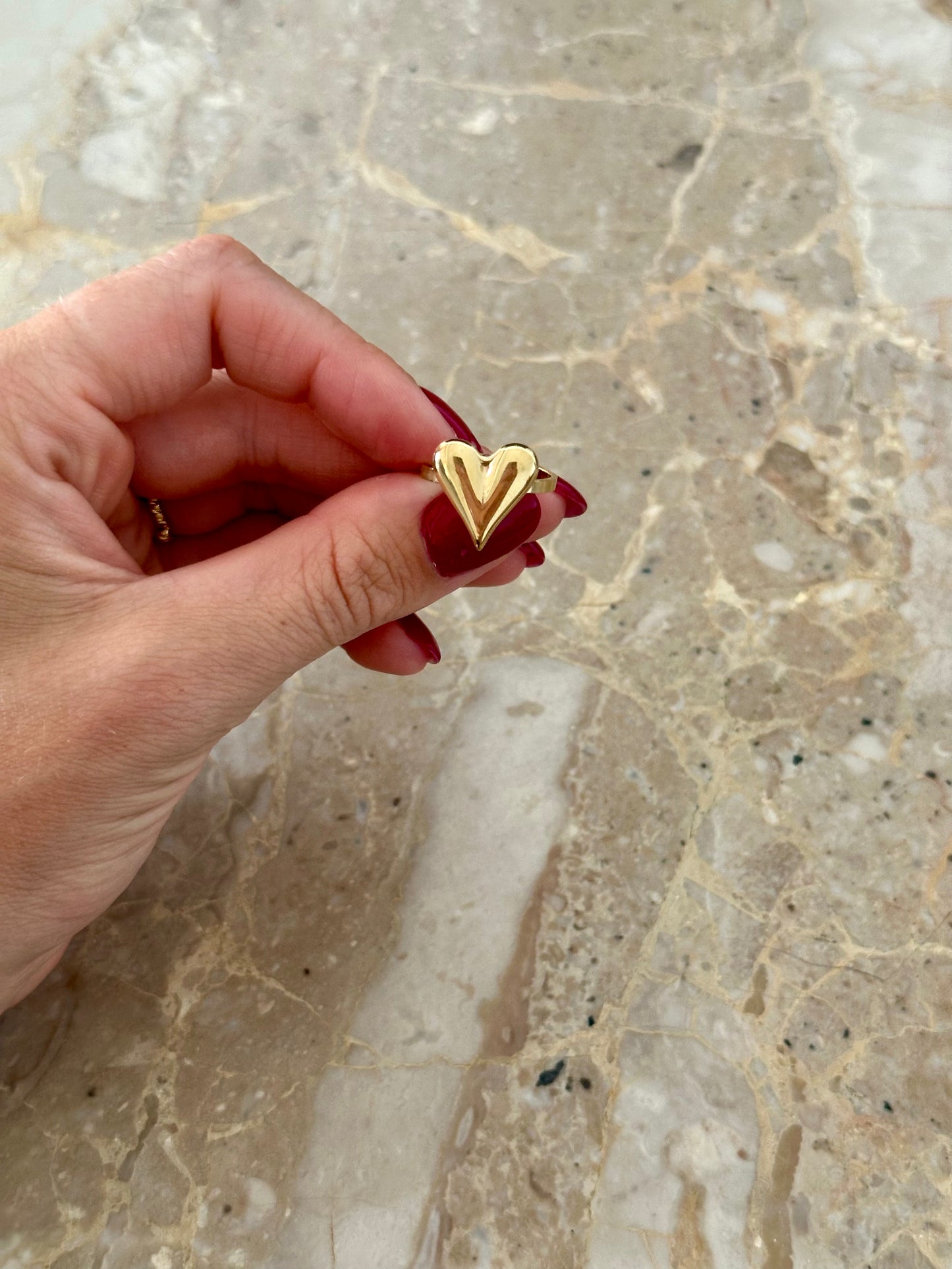 gouden hartjes ring