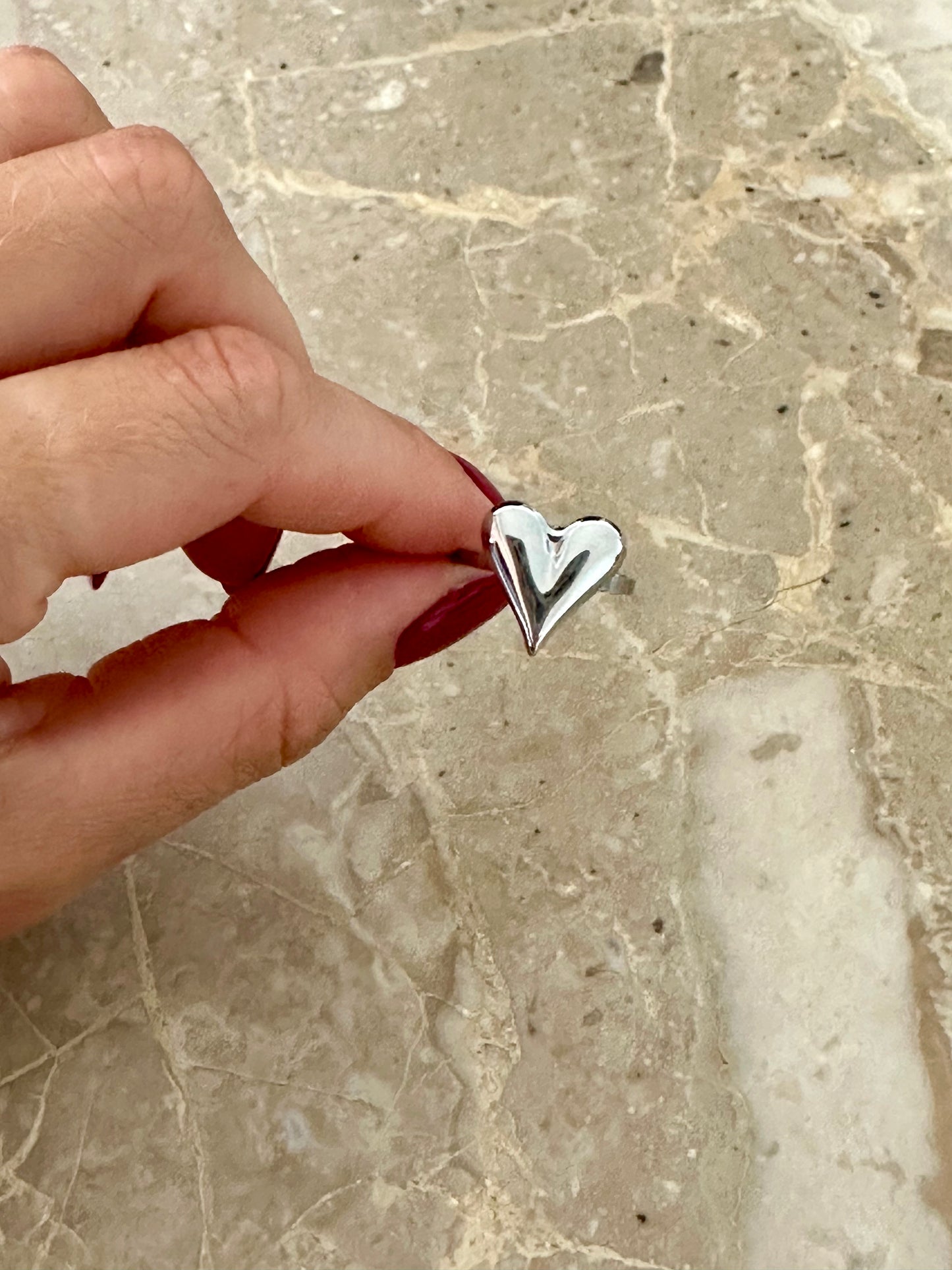 silver heart ring