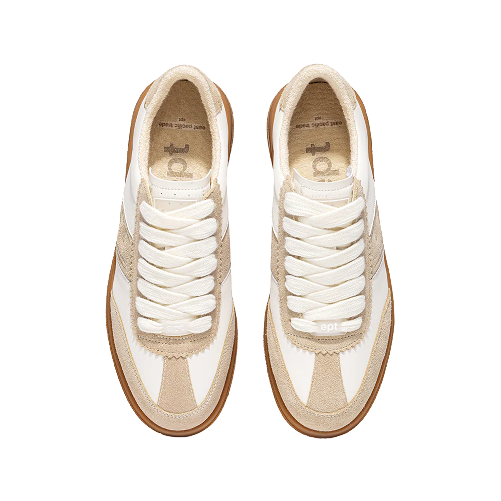 Beige met wit gympen 