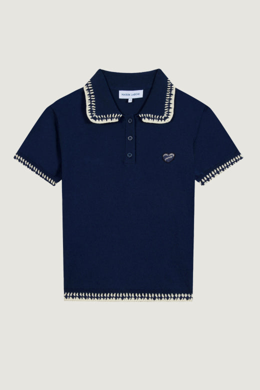 Donker blauwe polo