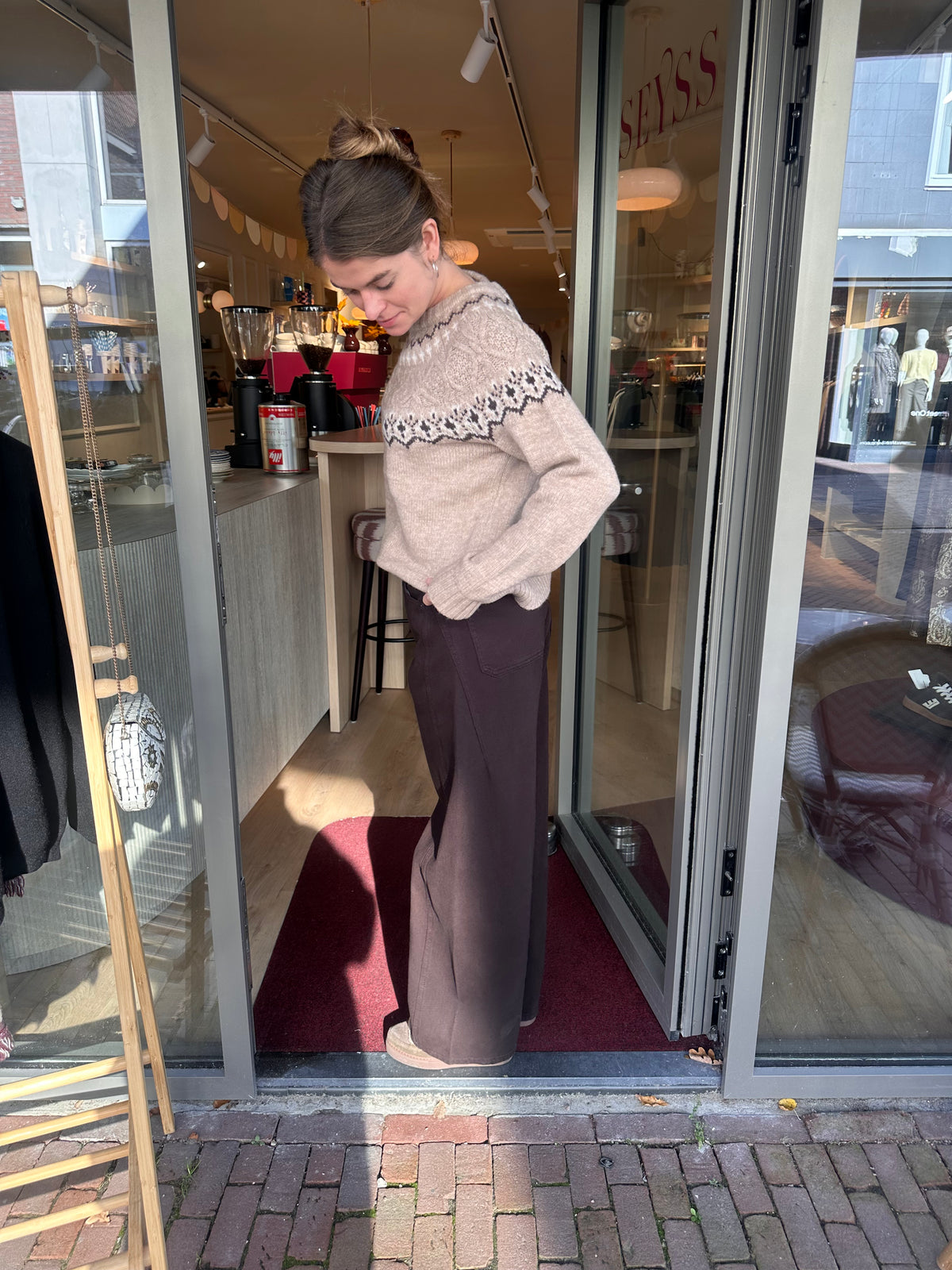 Barrel jeans - Chocolat
