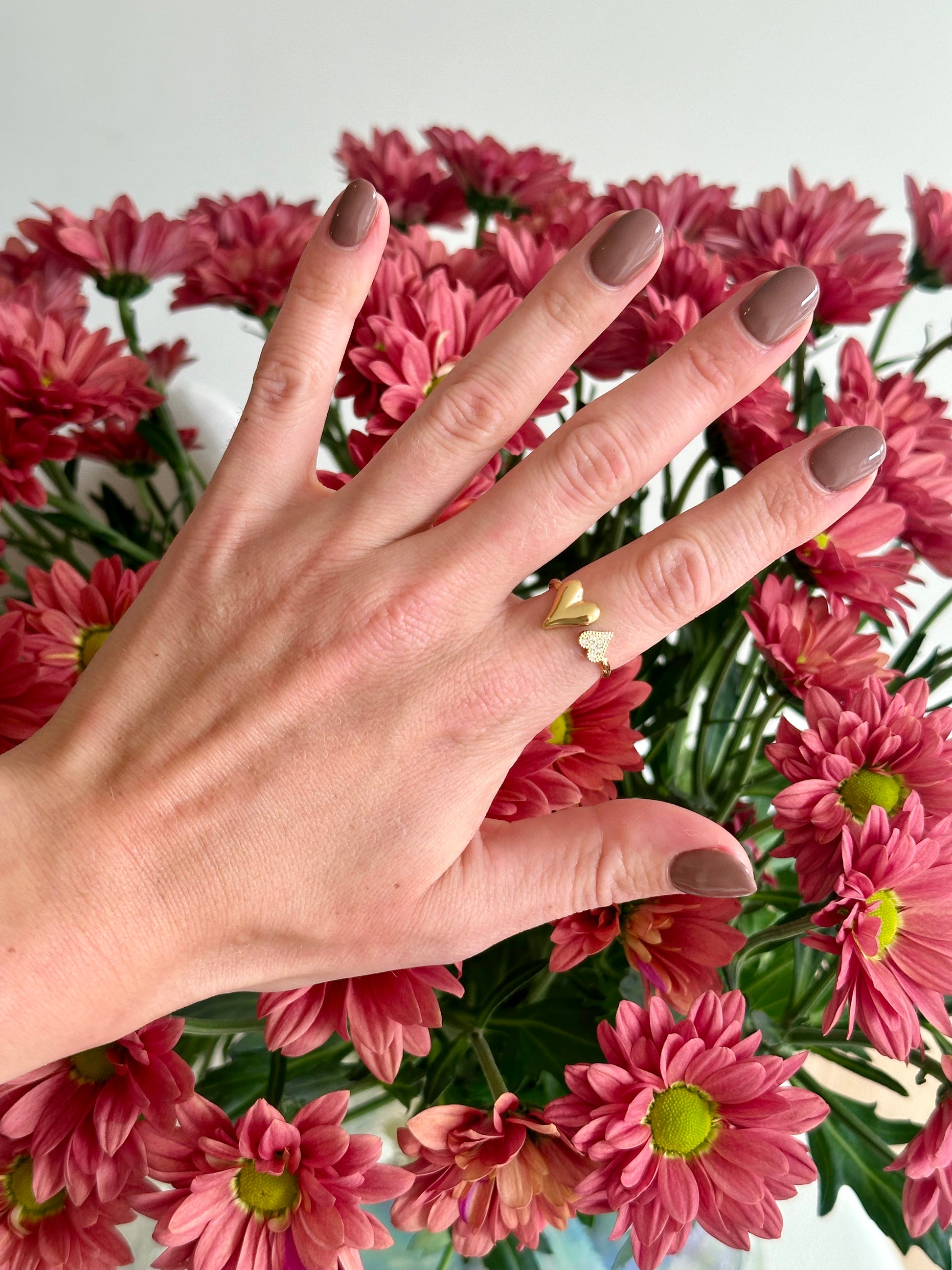 hartjes ring met steentjes 