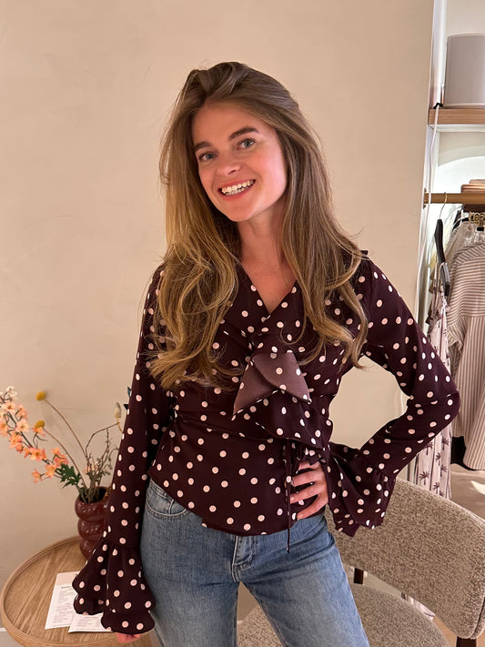 Aubergine Kleurige Top - Dot