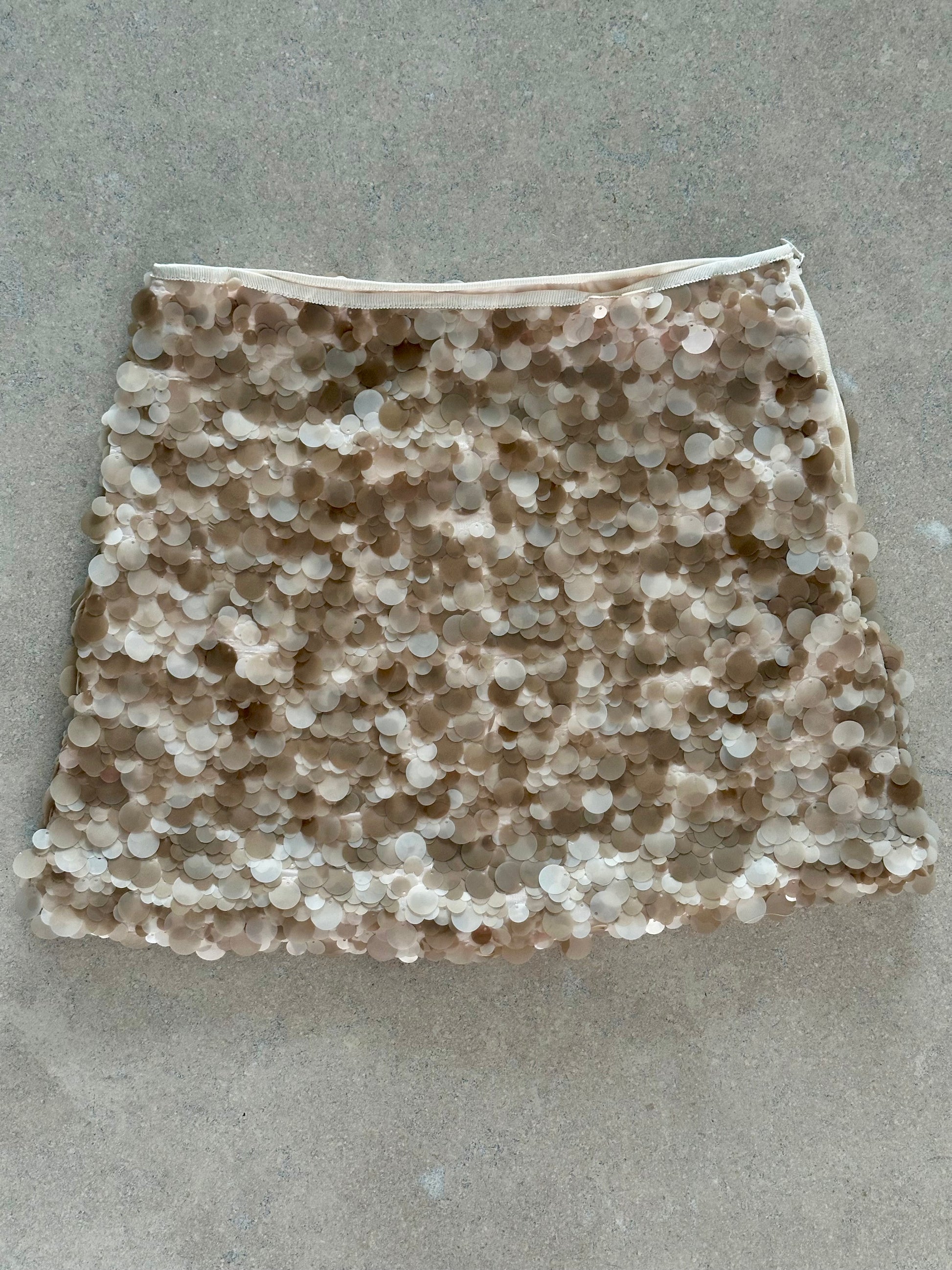 Pailletten rok taupe 