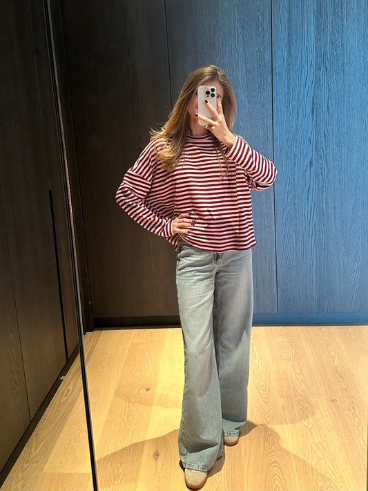 roze gestreept shirt