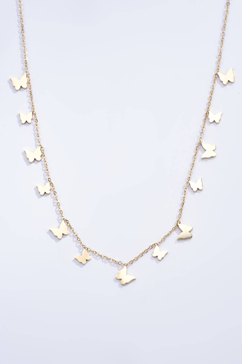 Goudkleurige Vlinder Ketting - Vlinder - Seyss
