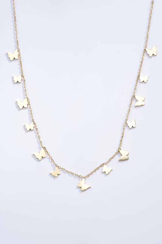 Goudkleurige Vlinder Ketting - Vlinder - Seyss