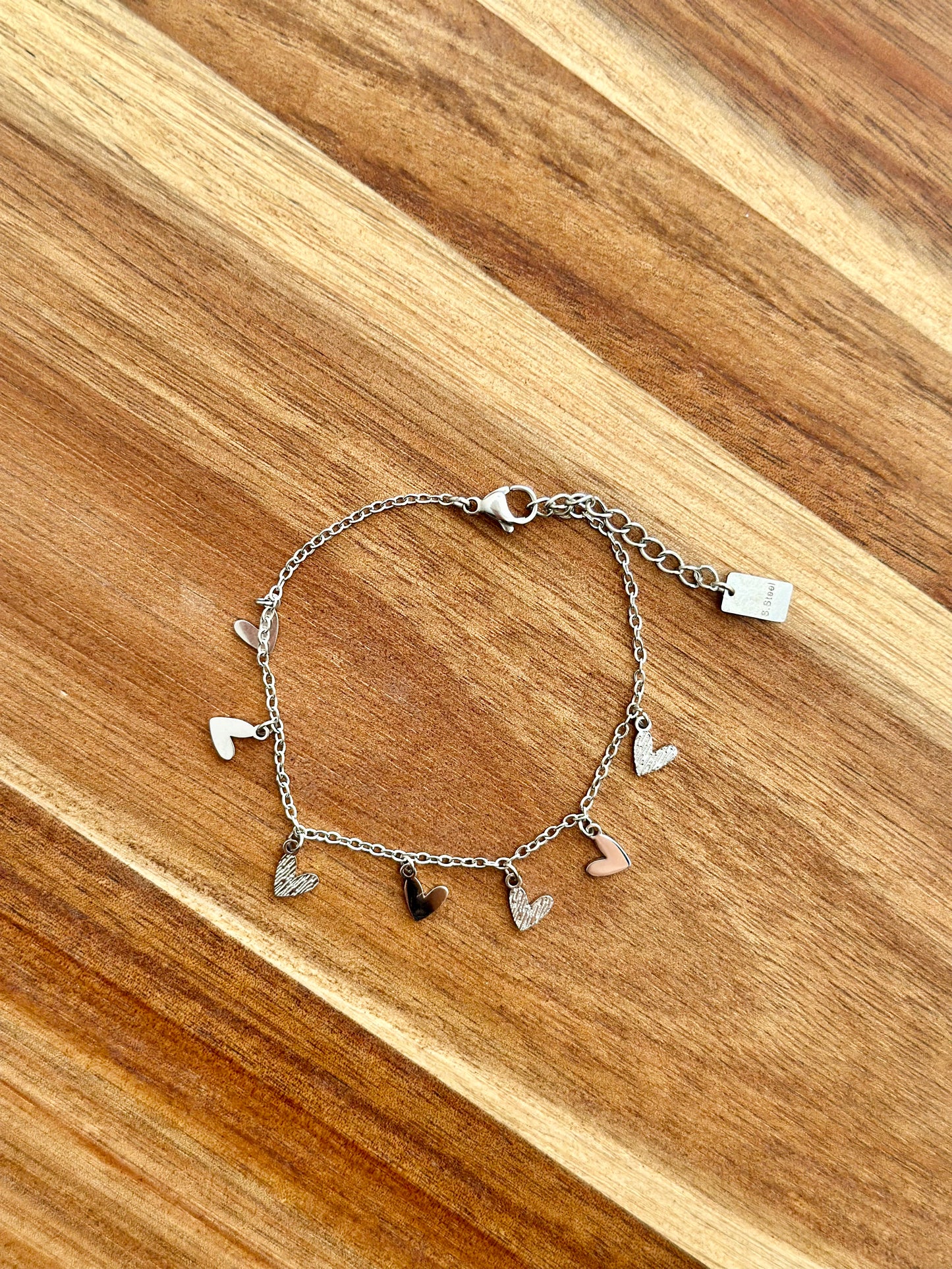 zilver hartjes armband 