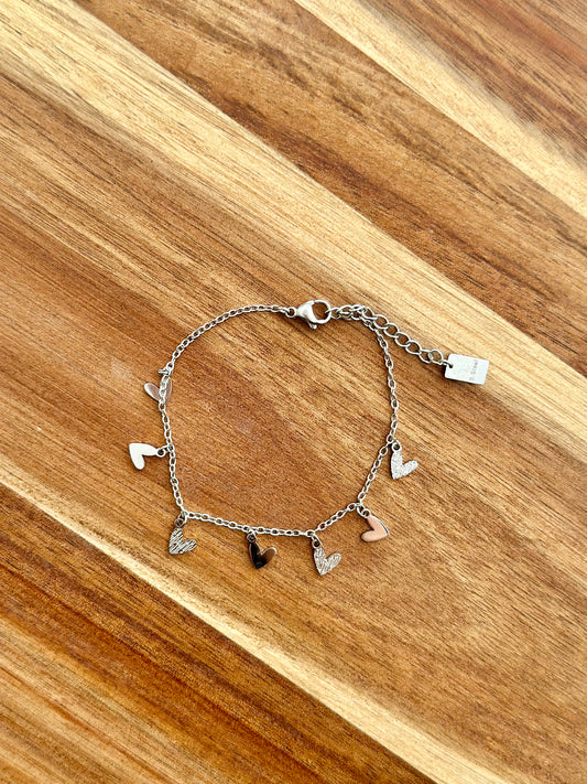 zilver hartjes armband 