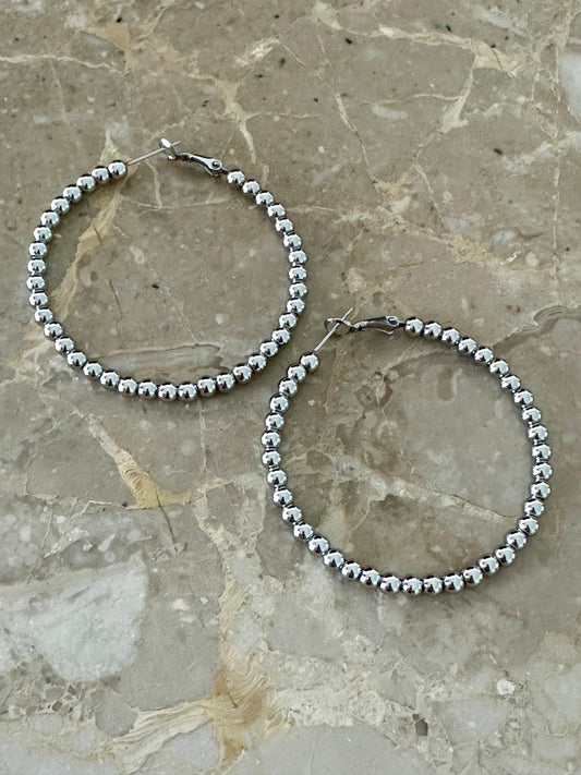 Zilver hoop oorbellen 