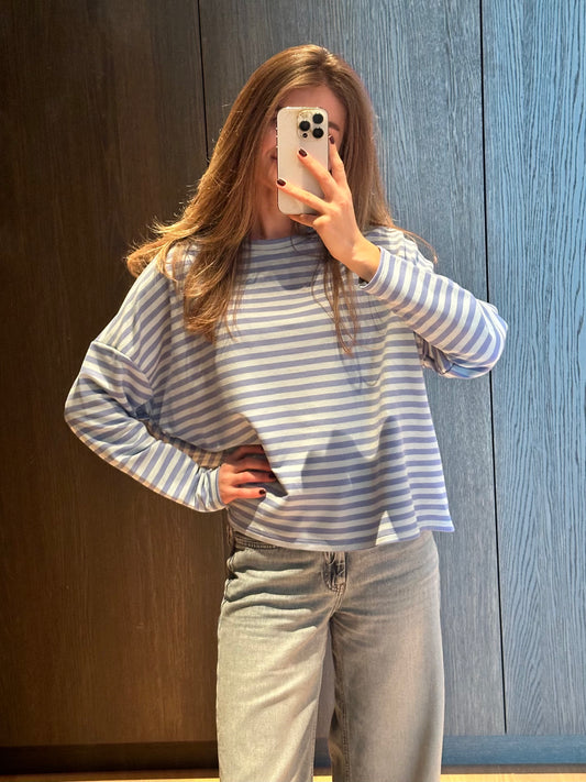 blauw gestreept shirt