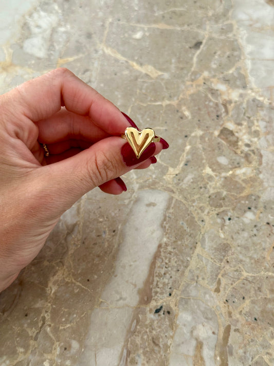 gouden hartjes ring