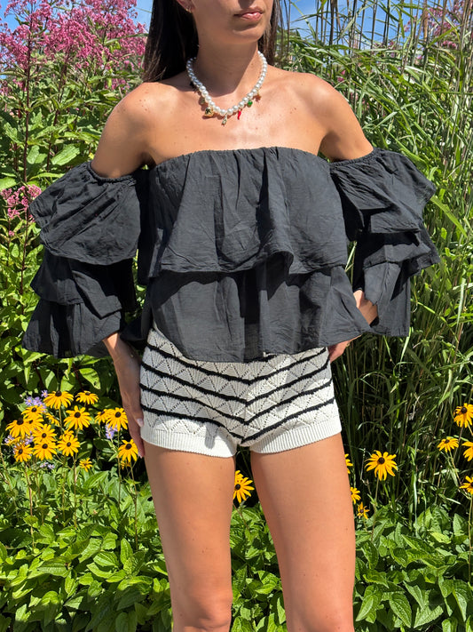 off shoulder zwart